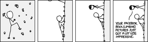 The guy is faking like he is climbing to show off on the internet, but the girl catches him.
Later she will probably talk about math while he does oral sex on her. The guy is faking like he is climbing to show off on the internet, but the girl catches him.
Later she will probably talk about math while he does oral sex on her.