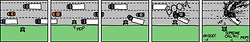 What if the game Frogger were real?
A game from geek nostalgia is taken literally in order to create an improbable situation, possibly for use as humor.